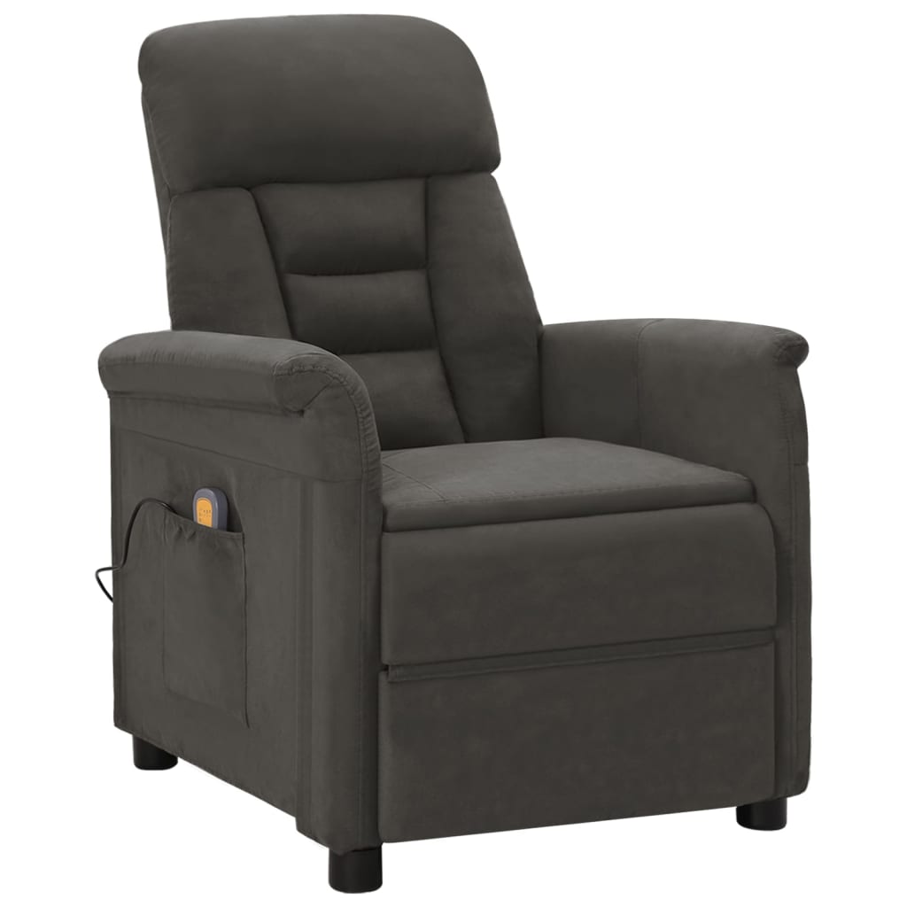Berkfield Massage Chair Dark Grey Microfiber Fabric