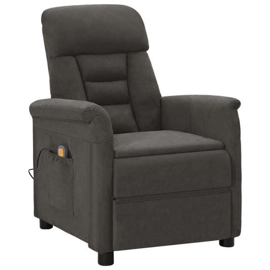Berkfield Massage Chair Dark Grey Microfiber Fabric
