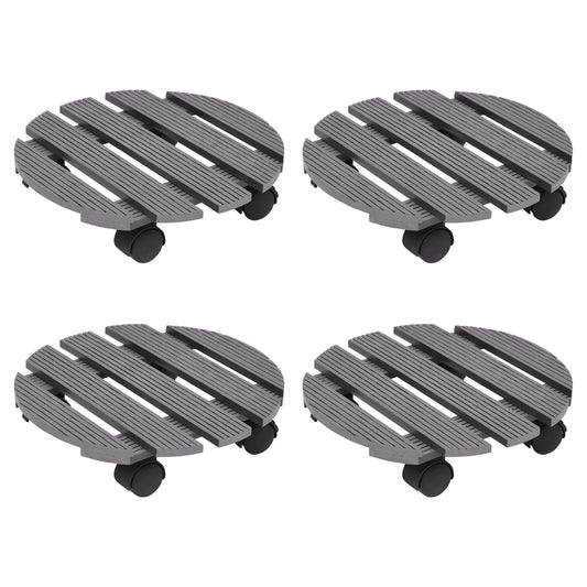 Berkfield Plant Trolleys 4 pcs Grey �_�”�_30x7,5 cm WPC