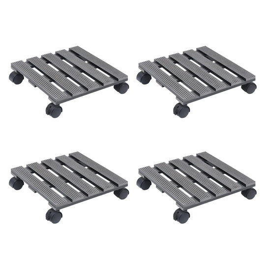 Berkfield Plant Trolleys 4 pcs Grey 30x30x7,5 cm WPC
