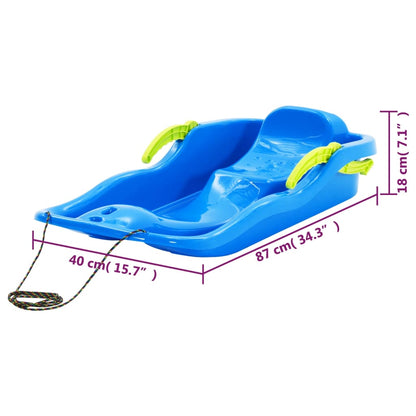 Berkfield Sledge with Brakes Blue 87x40x18 cm Polypropylene