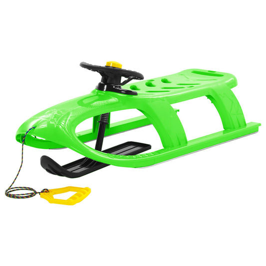 Berkfield Sledge with Wheel Green 102.5x40x23 cm Polypropylene