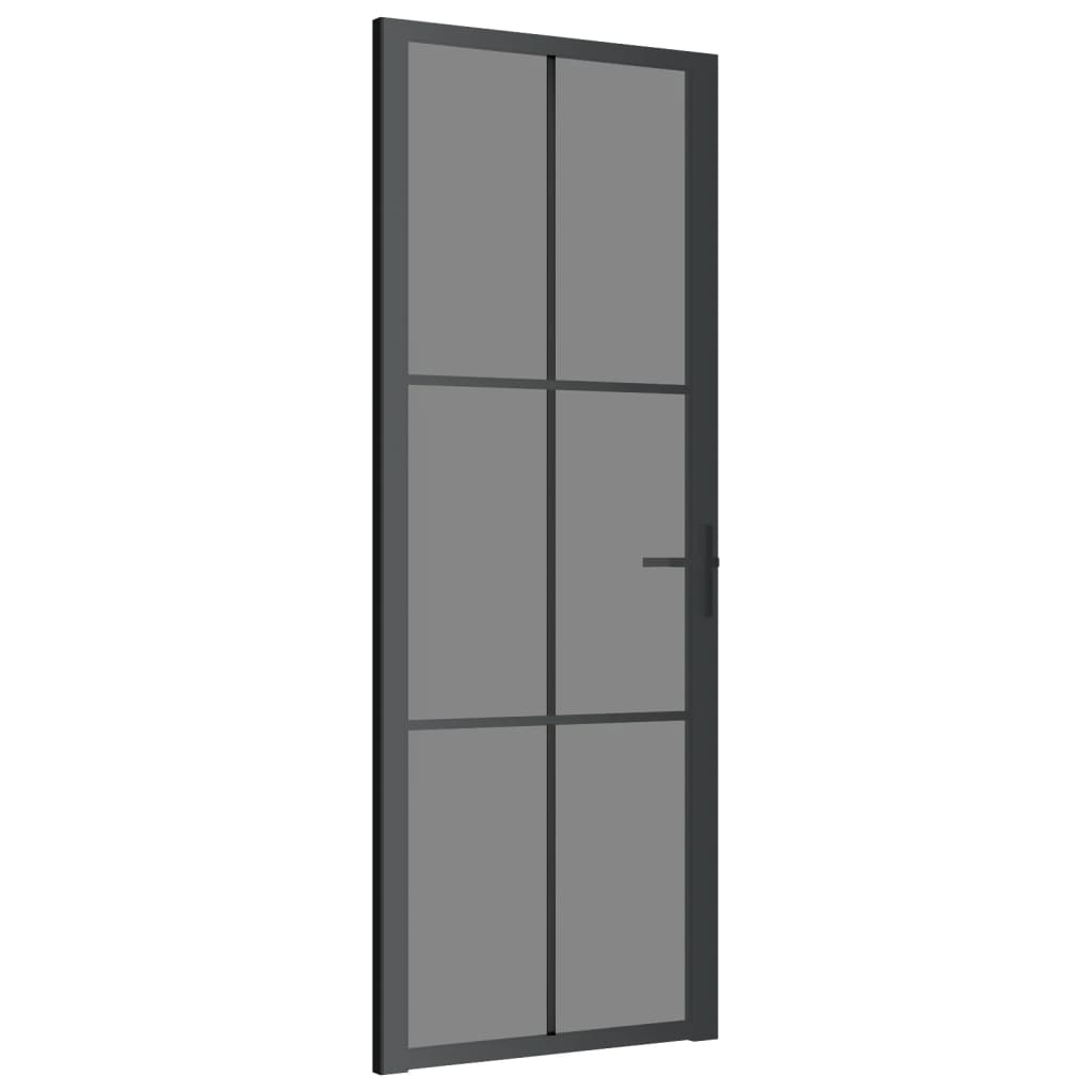 Berkfield Interior Door 76x201.5 cm Black ESG Glass and Aluminium