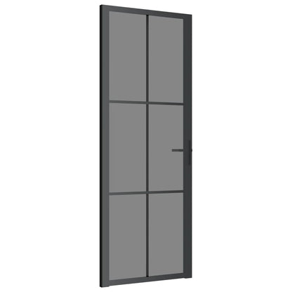 Berkfield Interior Door 76x201.5 cm Black ESG Glass and Aluminium