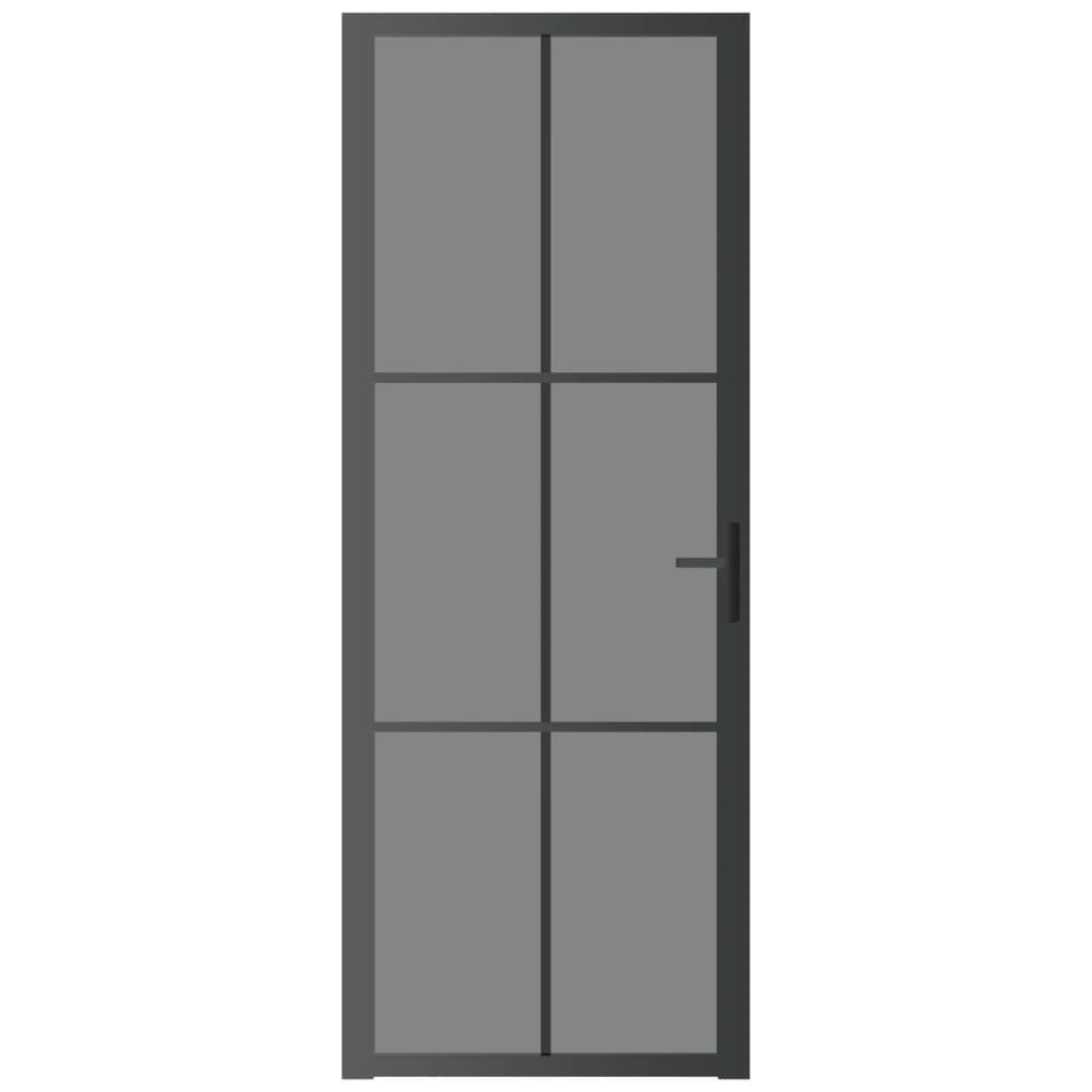Berkfield Interior Door 76x201.5 cm Black ESG Glass and Aluminium