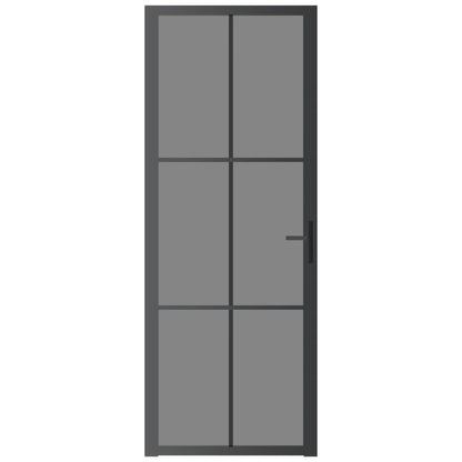 Berkfield Interior Door 76x201.5 cm Black ESG Glass and Aluminium