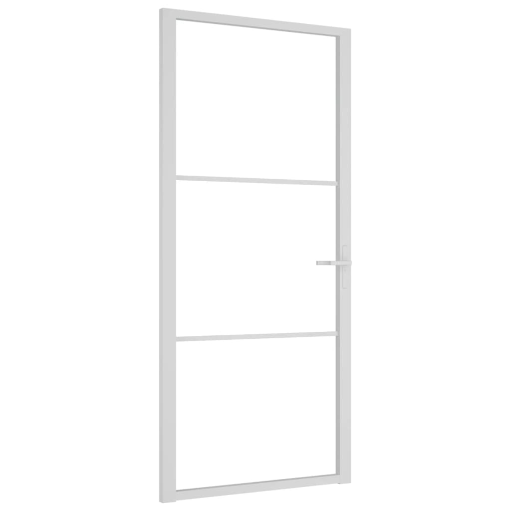 Berkfield Interior Door 93x201.5 cm White ESG Glass and Aluminium