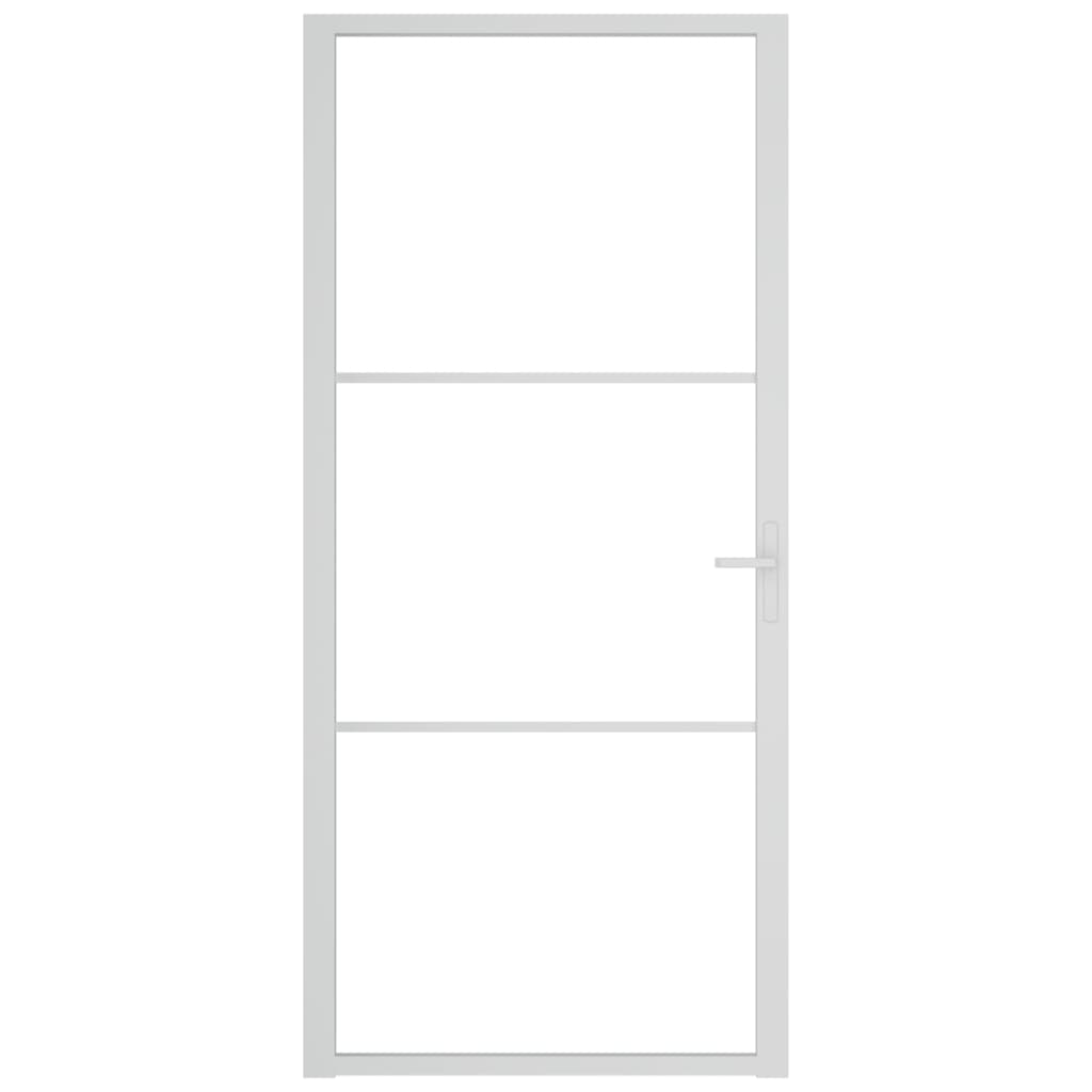 Berkfield Interior Door 93x201.5 cm White ESG Glass and Aluminium