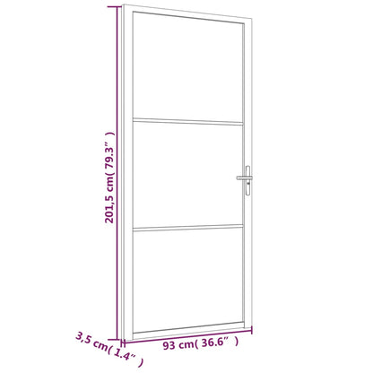 Berkfield Interior Door 93x201.5 cm White ESG Glass and Aluminium