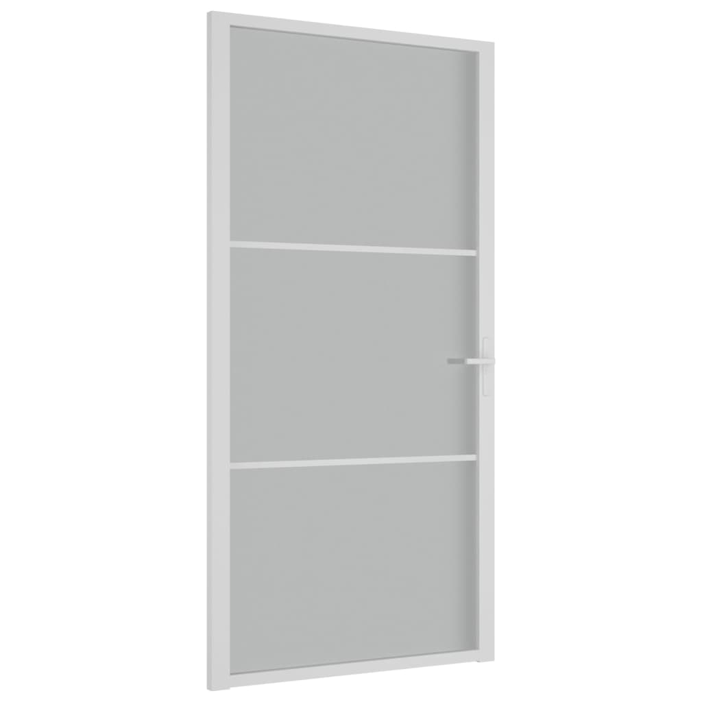 Berkfield Interior Door 102.5x201.5 cm White Matt Glass and Aluminium