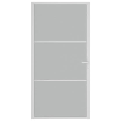 Berkfield Interior Door 102.5x201.5 cm White Matt Glass and Aluminium