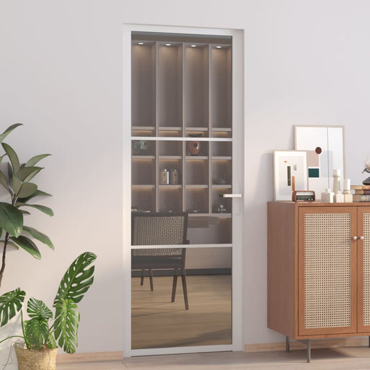 Berkfield Interior Door 76x201.5 cm White ESG Glass and Aluminium