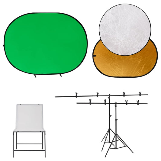 Berkfield Photo Studio Kit with Background Set, Shooting Table and Reflector