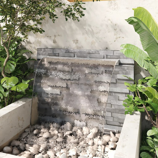 Berkfield Rectangular Waterfall Pool Fountain Stainless Steel 110 cm