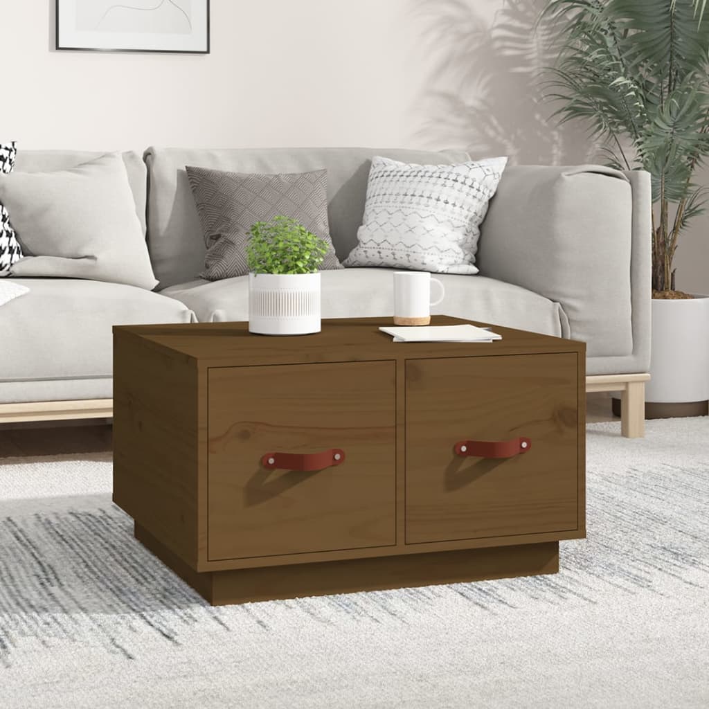 Berkfield Coffee Table Honey Brown 60x53x35 cm Solid Wood Pine