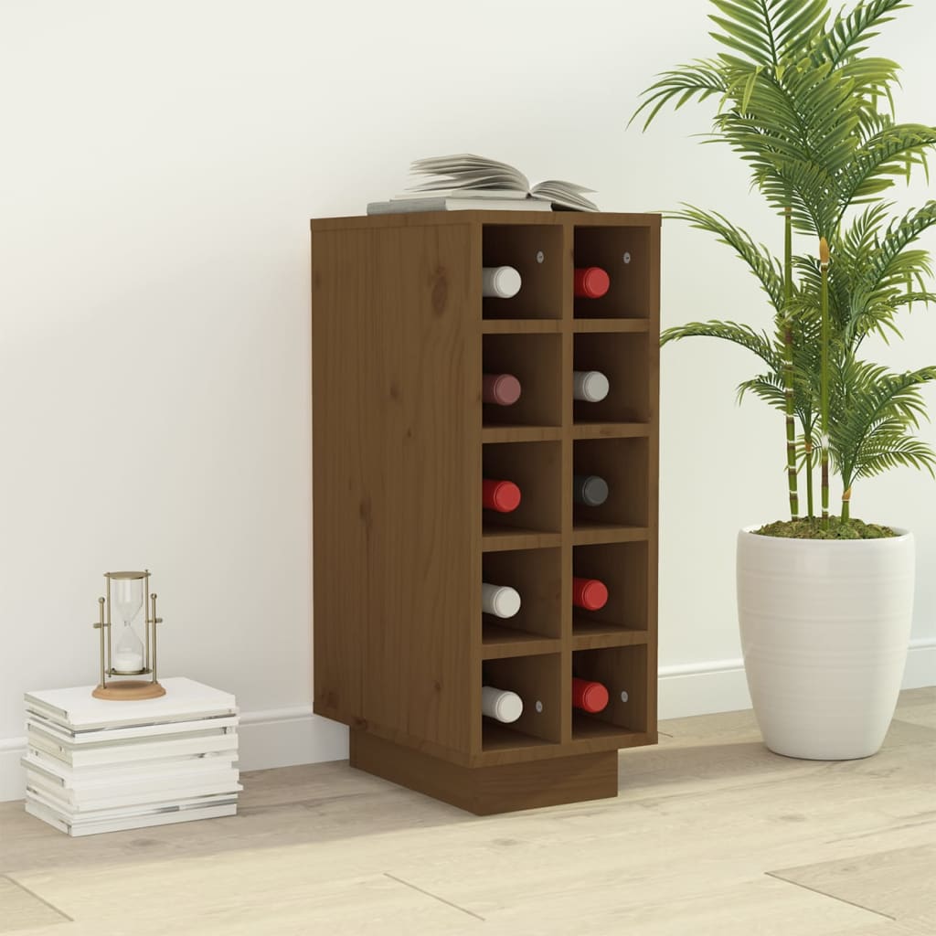 Berkfield Wine Cabinet Honey Brown 23x34x61 cm Solid Wood Pine