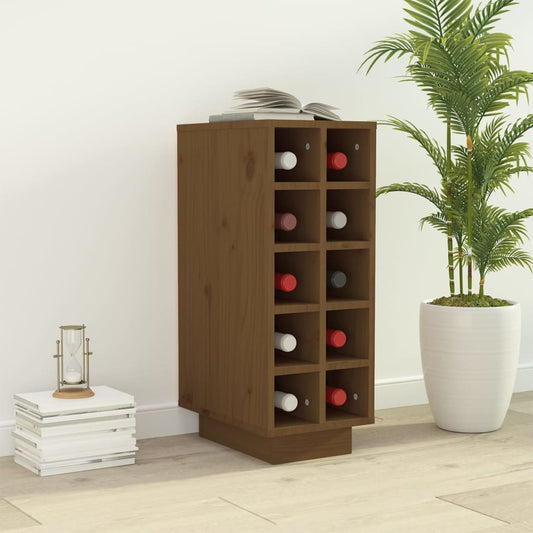 Berkfield Wine Cabinet Honey Brown 23x34x61 cm Solid Wood Pine