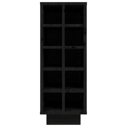 Berkfield Wine Cabinet Black 23x34x61 cm Solid Wood Pine