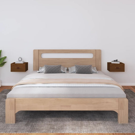 Berkfield Wall-mounted Bedside Cabinets 2 pcs Honey Brown 40x29.5x22 cm