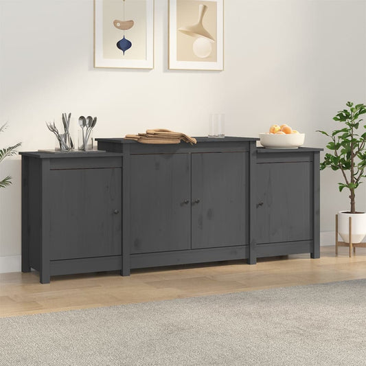 Berkfield Sideboard Grey 164x37x68 cm Solid Wood Pine