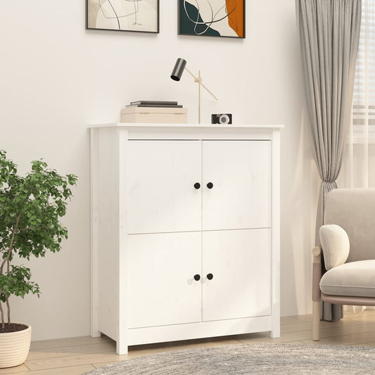 Berkfield Sideboard White 83x41.5x100 cm Solid Wood Pine