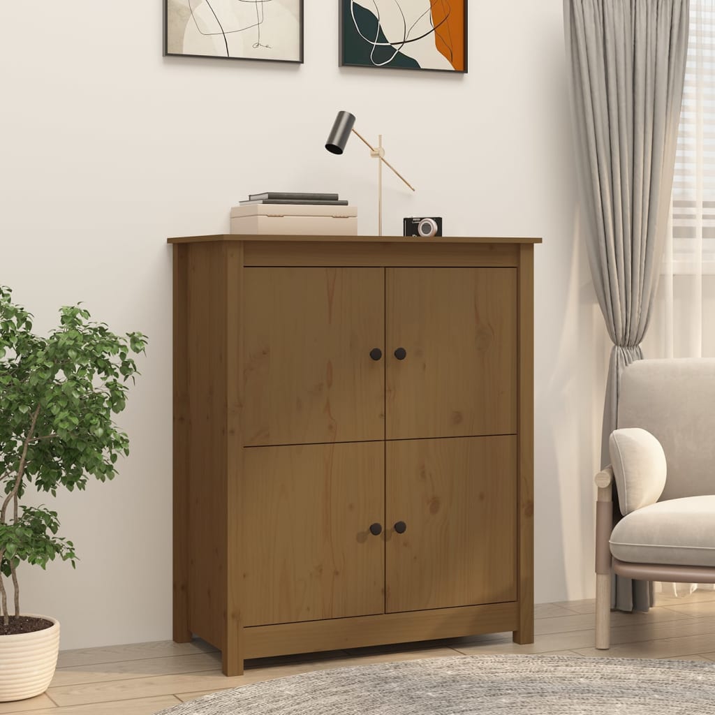 Berkfield Sideboard Honey Brown 83x41.5x100 cm Solid Wood Pine