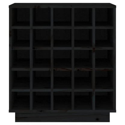 Berkfield Wine Cabinet Black 55.5x34x61 cm Solid Wood Pine