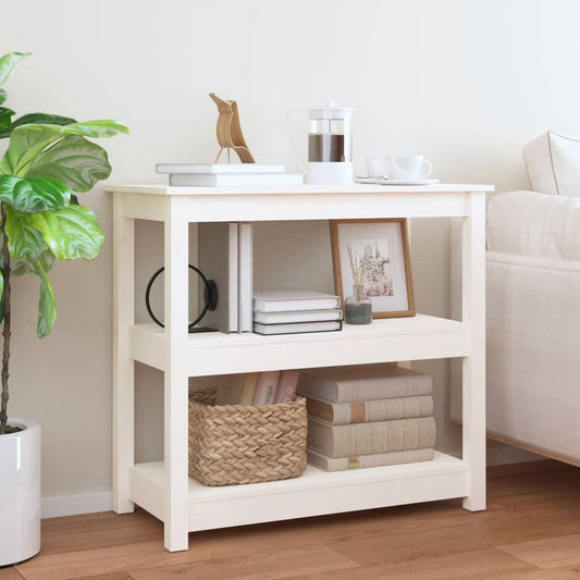 Berkfield Console Table White 80x40x74 cm Solid Wood Pine