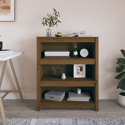 Berkfield Book Cabinet Honey Brown 80x35x97 cm Solid Wood Pine
