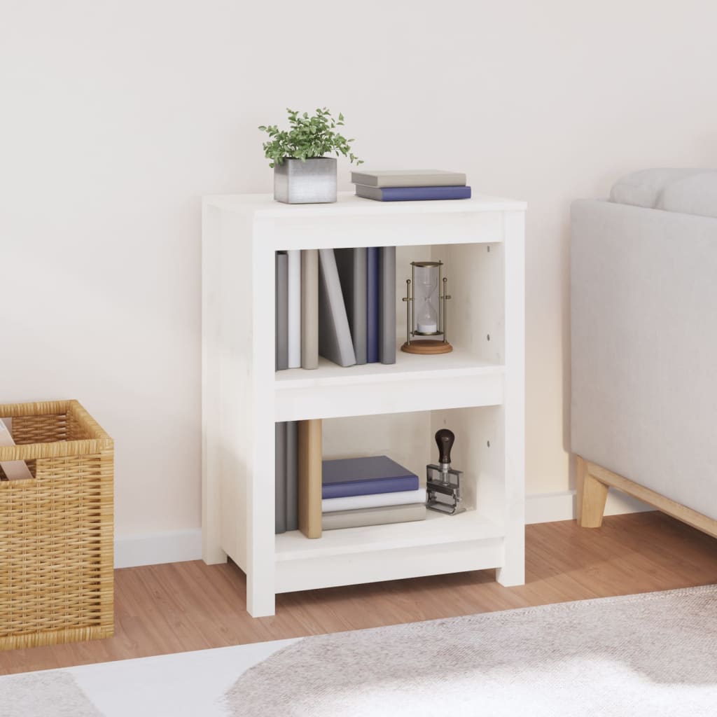 Berkfield Book Cabinet White 50x35x68 cm Solid Wood Pine
