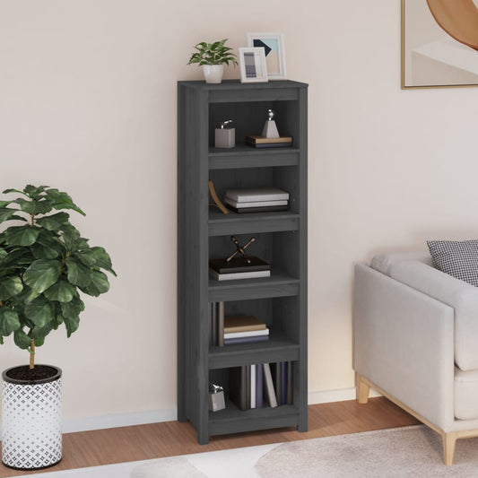 Berkfield Book Cabinet Grey 50x35x154 cm Solid Wood Pine