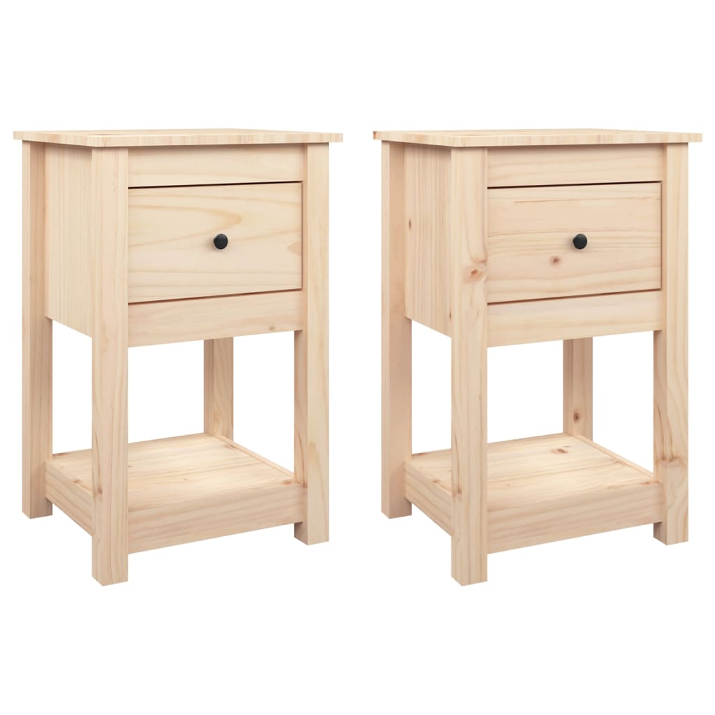 Berkfield Bedside Cabinets 2 pcs 40x35x61.5 cm Solid Wood Pine