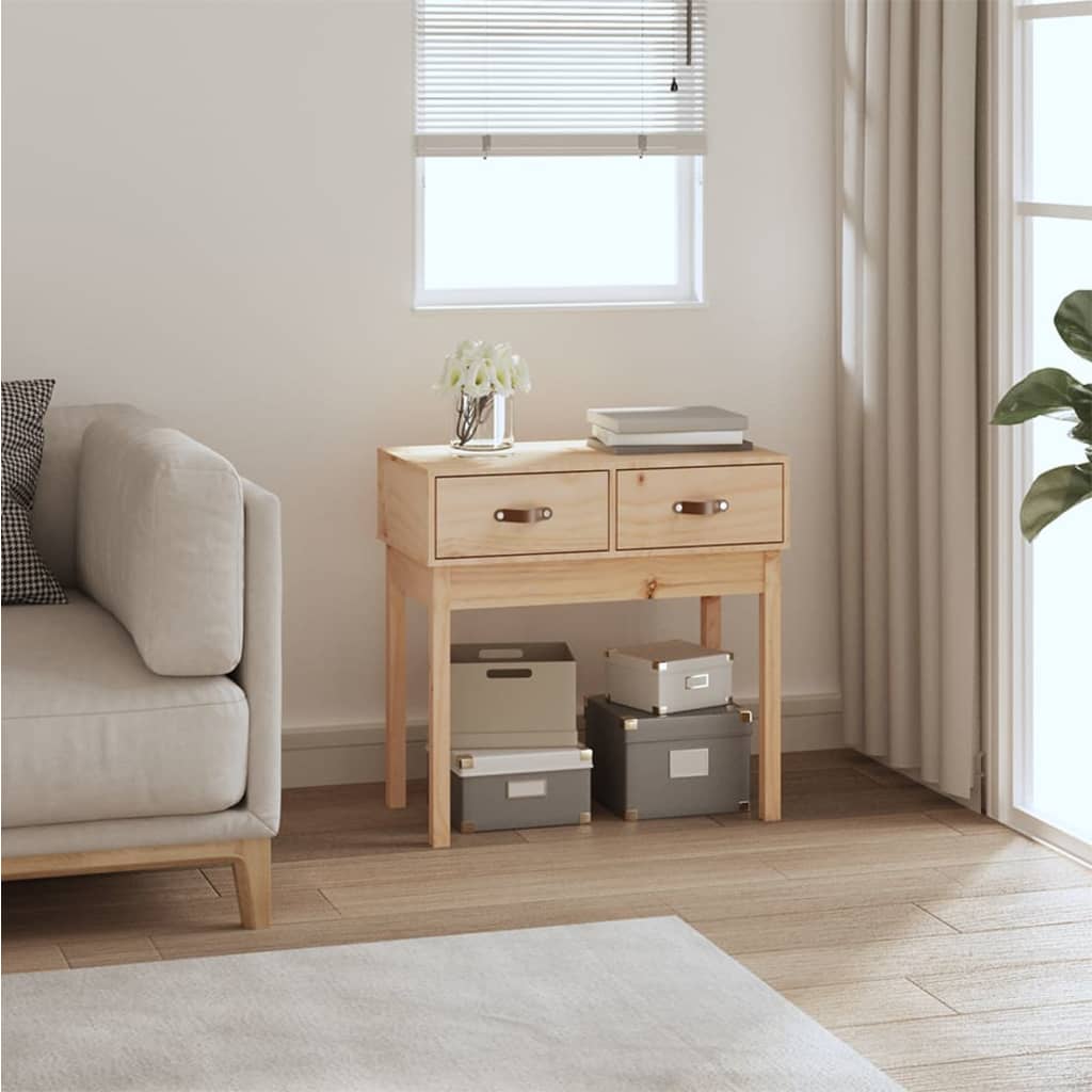 Berkfield Console Table 76.5x40x75 cm Solid Wood Pine