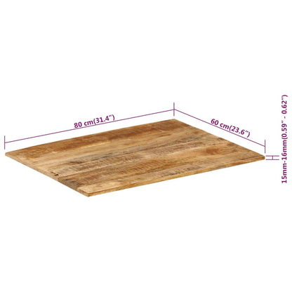 Berkfield Table Top 15-16 mm 80x60 cm Solid Wood Mango