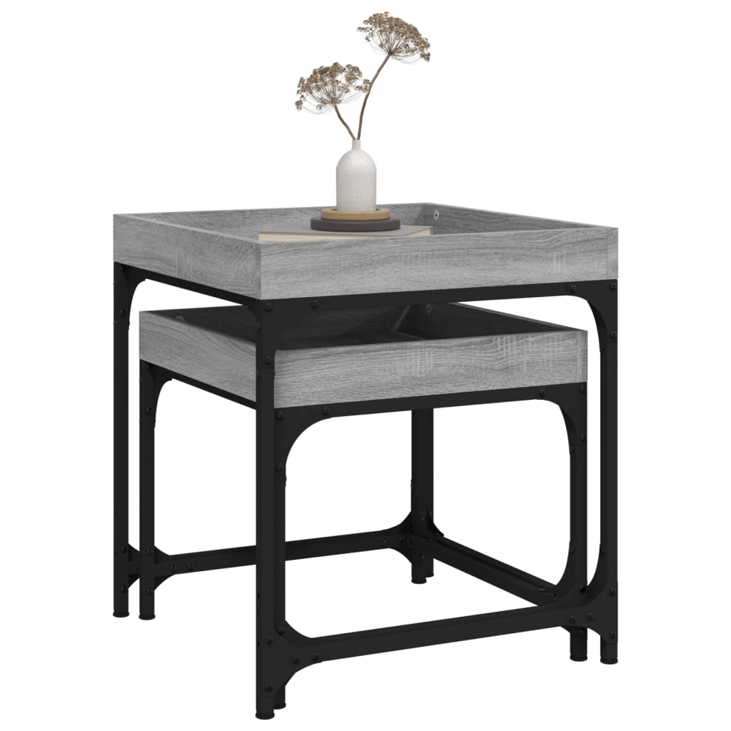 Berkfield Side Tables 2 pcs Grey Sonoma Engineered Wood