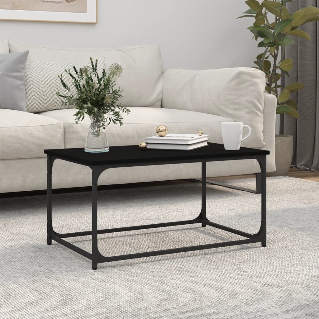 Berkfield Coffee Table Black 80x50x40 cm Engineered Wood and Iron