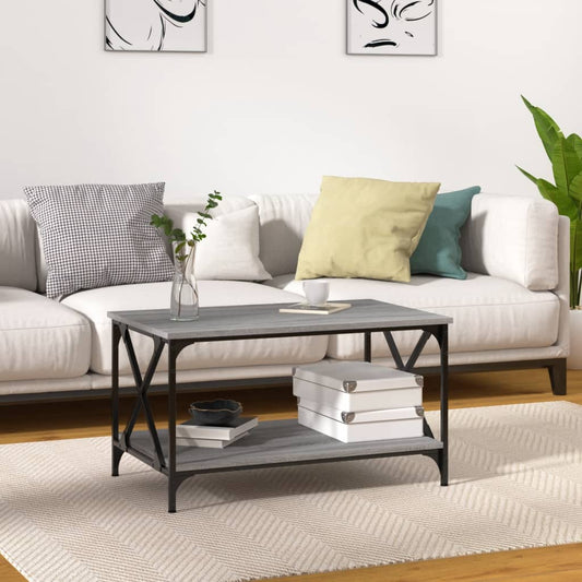 Berkfield Coffee Table Grey Sonoma 80x50x45 cm Engineered Wood and Iron
