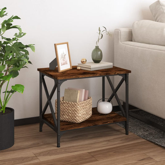 Berkfield Side Table Smoked Oak 55x38x45 cm Engineered Wood