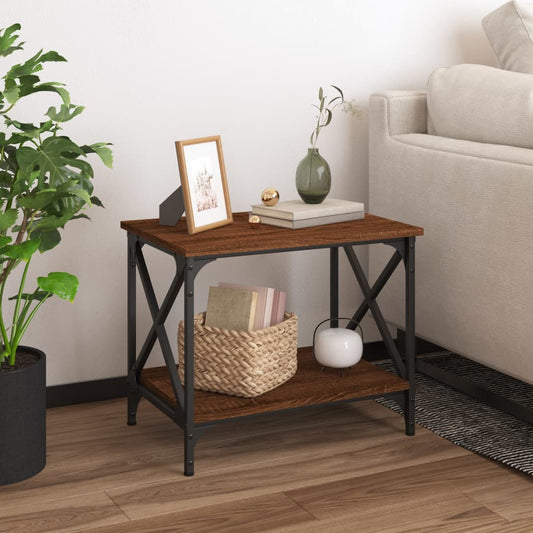 Berkfield Side Table Brown Oak 55x38x45 cm Engineered Wood
