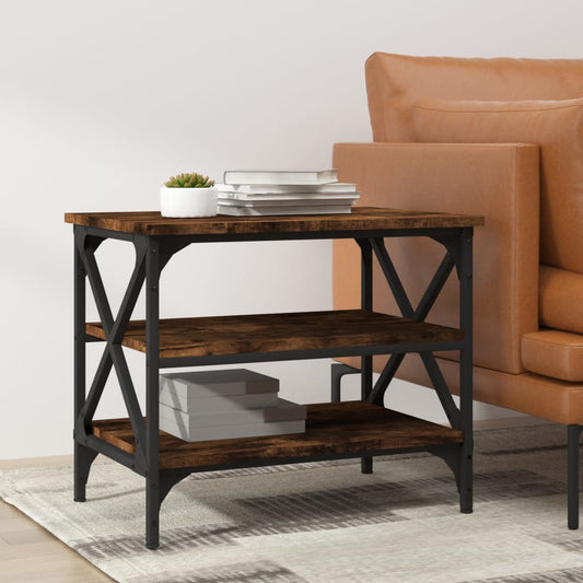 Berkfield Side Table Smoked Oak 55x38x45 cm Engineered Wood