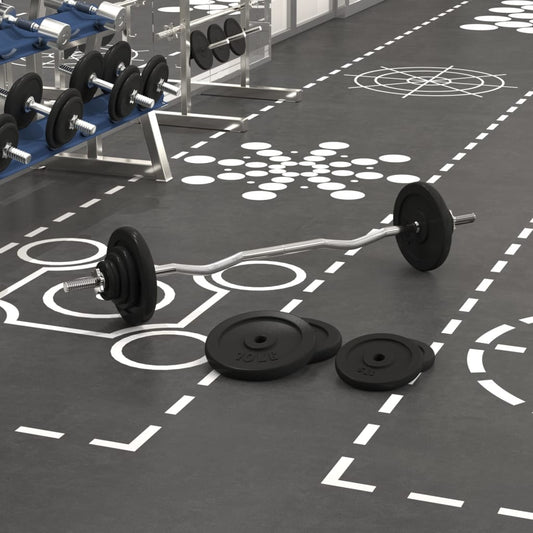 Berkfield Barbell with Plates 60 kg Cast Iron & Chrome Plated Steel