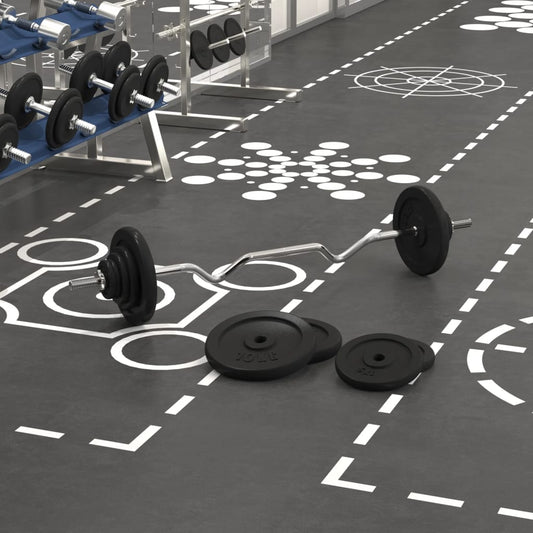 Berkfield Barbell with Plates 60 kg Cast Iron & Chrome Plated Steel