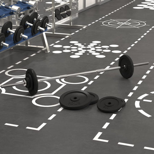 Berkfield Barbell with Plates 60 kg Cast Iron