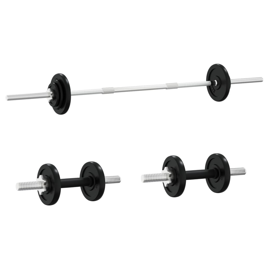 Berkfield Barbell and Dumbbell with Plates 90 kg Cast Iron