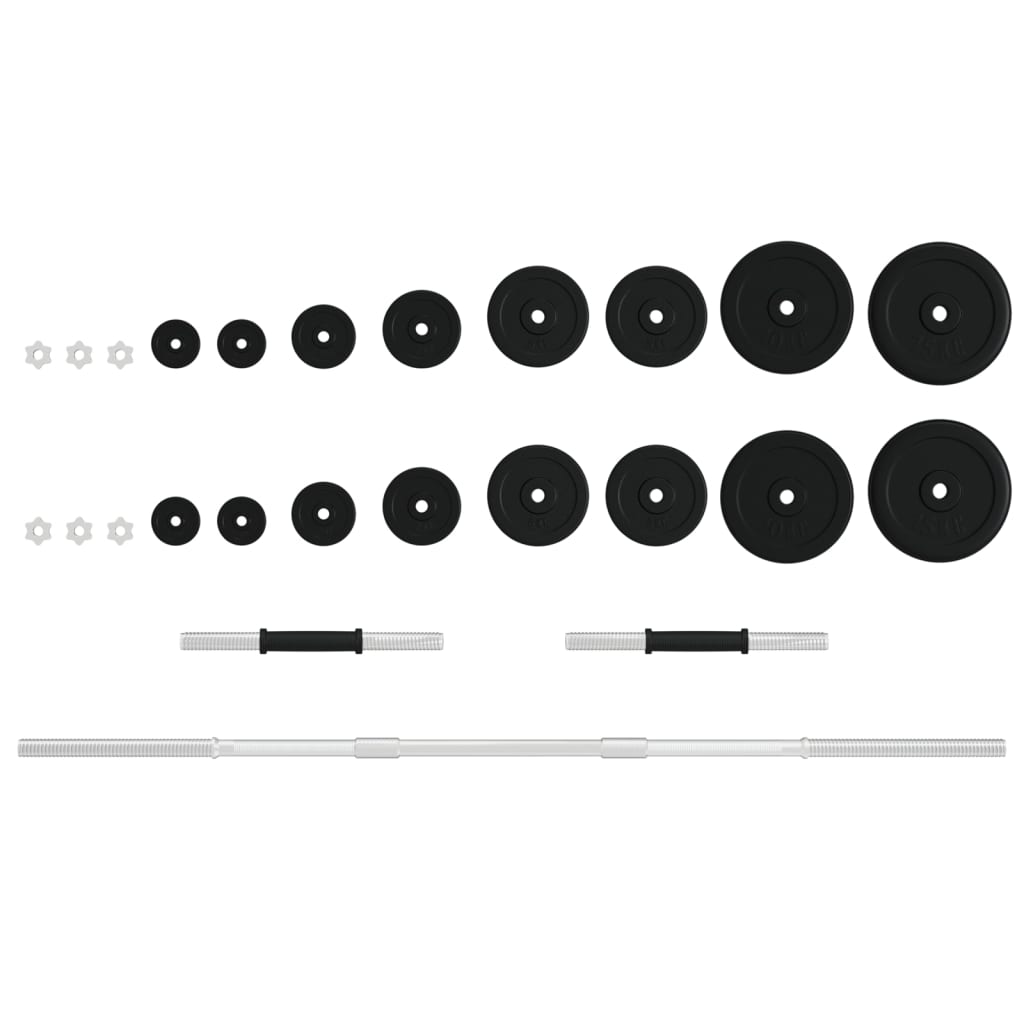 Berkfield Barbell and Dumbbell with Plates 90 kg Cast Iron