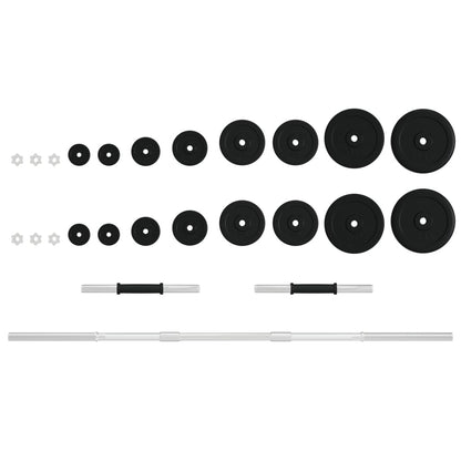 Berkfield Barbell and Dumbbell with Plates 90 kg Cast Iron