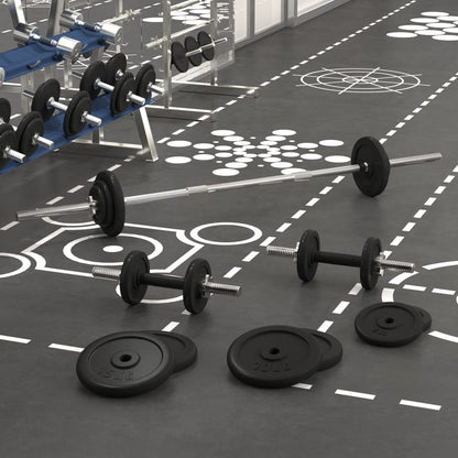 Berkfield Barbell and Dumbbell with Plates 90 kg Cast Iron