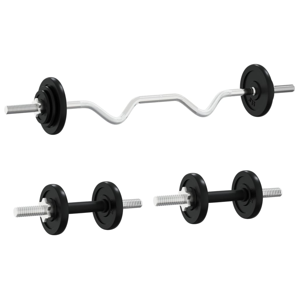 Berkfield Barbell and Dumbbell with Plates 90 kg Cast Iron