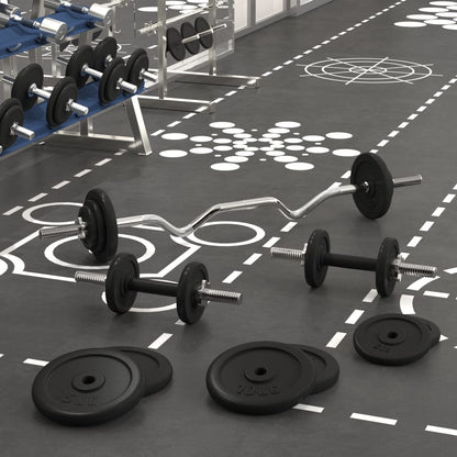 Berkfield Barbell and Dumbbell with Plates 90 kg Cast Iron