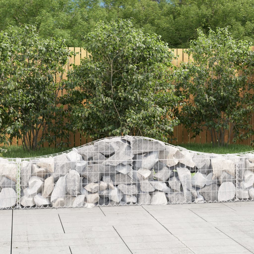 Berkfield Arched Gabion Baskets 15 pcs 200x30x40/60 cm Galvanised Iron